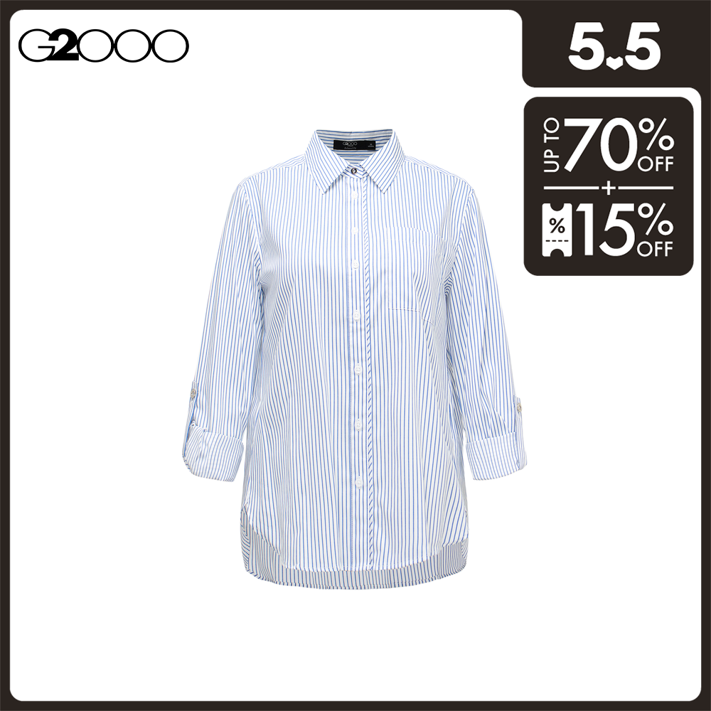 G2000 Women Cotton Twill Stripe Shirt