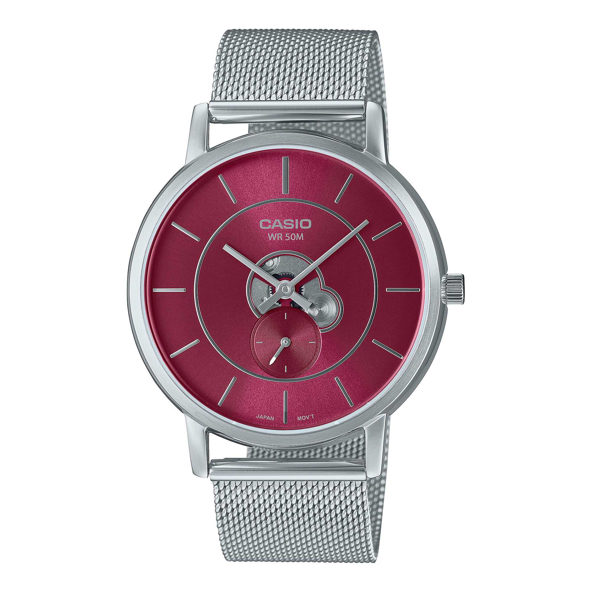 [Watchspree] [New Arrival] Casio Men's Analog Stainless Steel Mesh Band Watch MTPB130M-4A MTP-B130M-4A